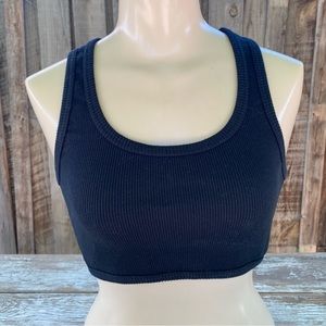 Black tank crop top, all cotton, size small